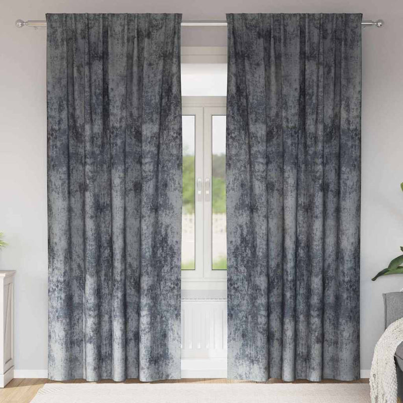 Load image into Gallery viewer, Vidaxl velvet gordijnen 2 pcs zilvergrijs 260 x 140 cm fluweel
