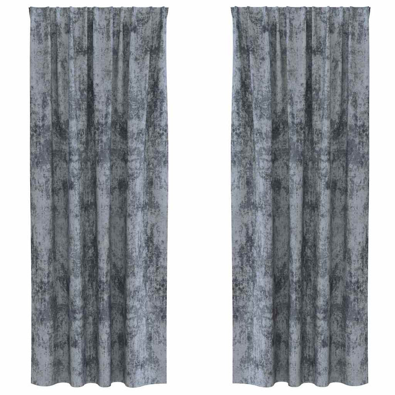 Load image into Gallery viewer, Vidaxl velvet gordijnen 2 pcs zilvergrijs 260 x 140 cm fluweel

