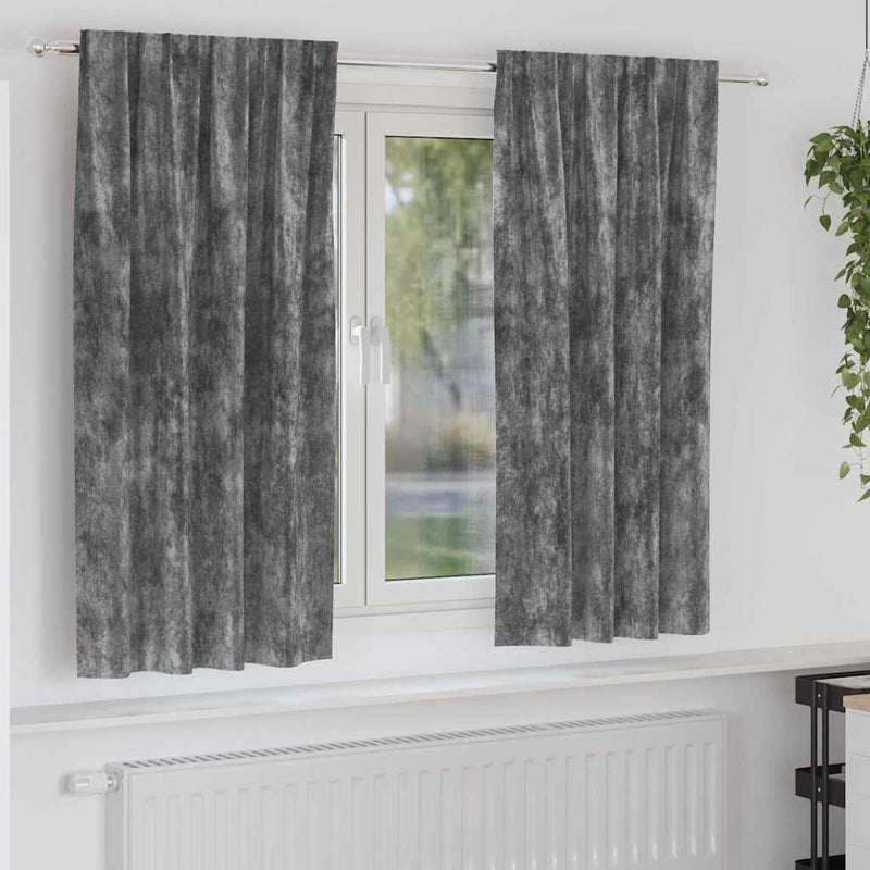 Load image into Gallery viewer, Vidaxl velvet gordijnen met gordijnen 2 pcs grijs 175 x 140 cm fluweel
