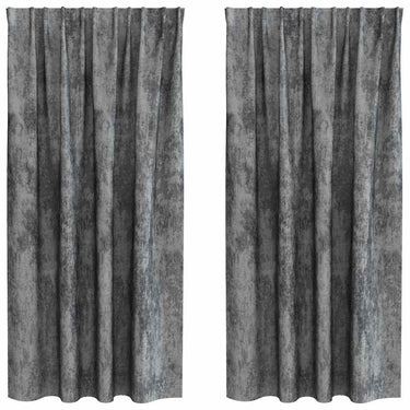 Vidaxl velvet gordijnen met gordijnen 2 pcs grijs 175 x 140 cm fluweel