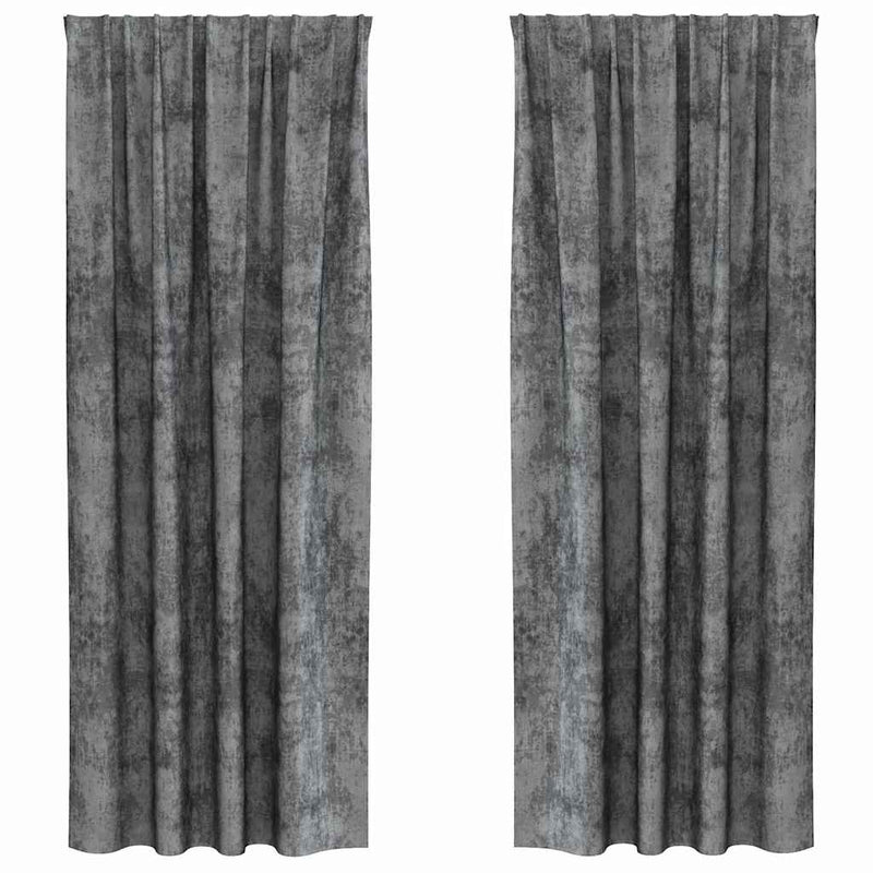 Load image into Gallery viewer, Vidaxl velvet gordijnen met gordijnen 2 pcs grijs 225 x 140 cm fluweel
