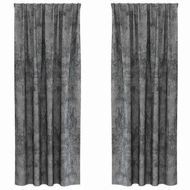 Vidaxl velvet gordijnen met gordijnen 2 pcs grijs 245 x 140 cm fluweel