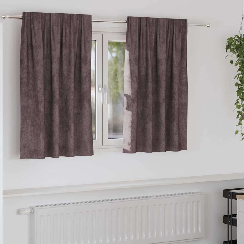 Load image into Gallery viewer, Vidaxl velvet gordijnen met gordijnen 2 pcs bruin 140 x 140 cm fluweel
