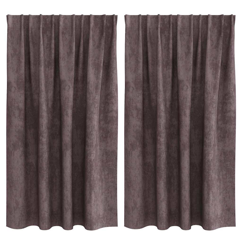 Load image into Gallery viewer, Vidaxl velvet gordijnen met gordijnen 2 pcs bruin 140 x 140 cm fluweel
