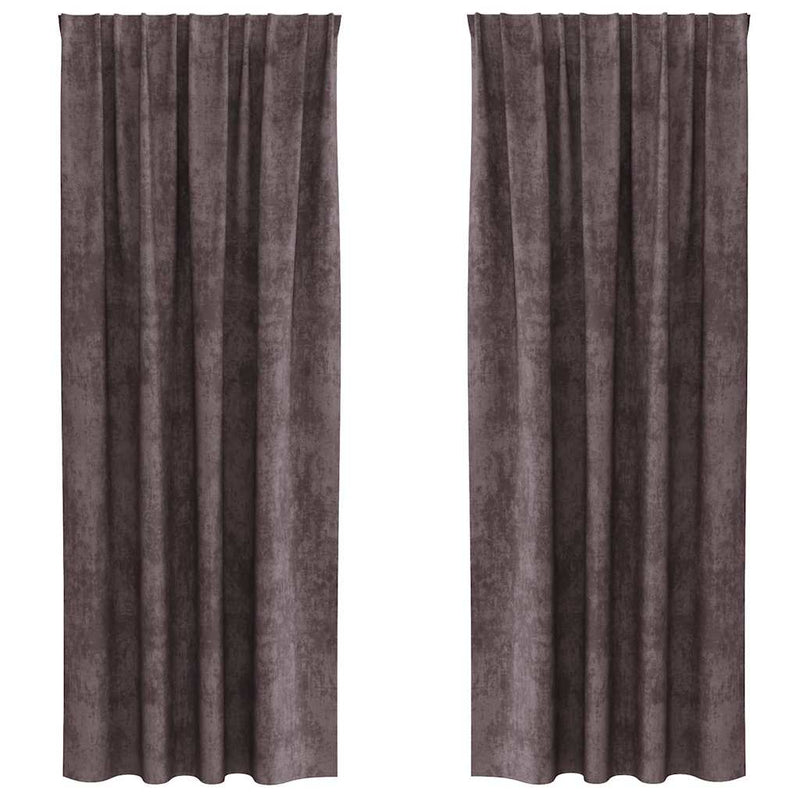 Load image into Gallery viewer, Vidaxl velvet gordijnen met gordijnen 2 pcs bruin 260 x 140 cm fluweel

