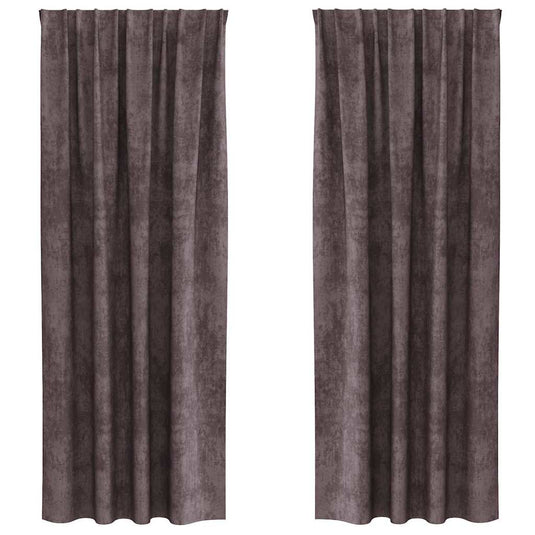 Vidaxl velvet gordijnen met gordijnen 2 pcs bruin 260 x 140 cm fluweel