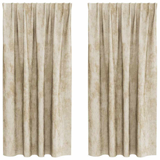 Vidaxl velvet gordijnen met gordijnen 2 pcs crème 175 x 140 cm fluweel