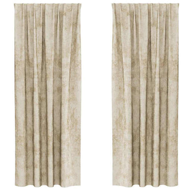 Vidaxl velvet gordijnen met gordijnen 2 pcs crème 225 x 140 cm fluweel
