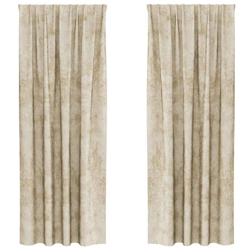 Load image into Gallery viewer, Vidaxl velvet gordijnen met gordijnen 2 pcs crème 245 x 140 cm fluweel
