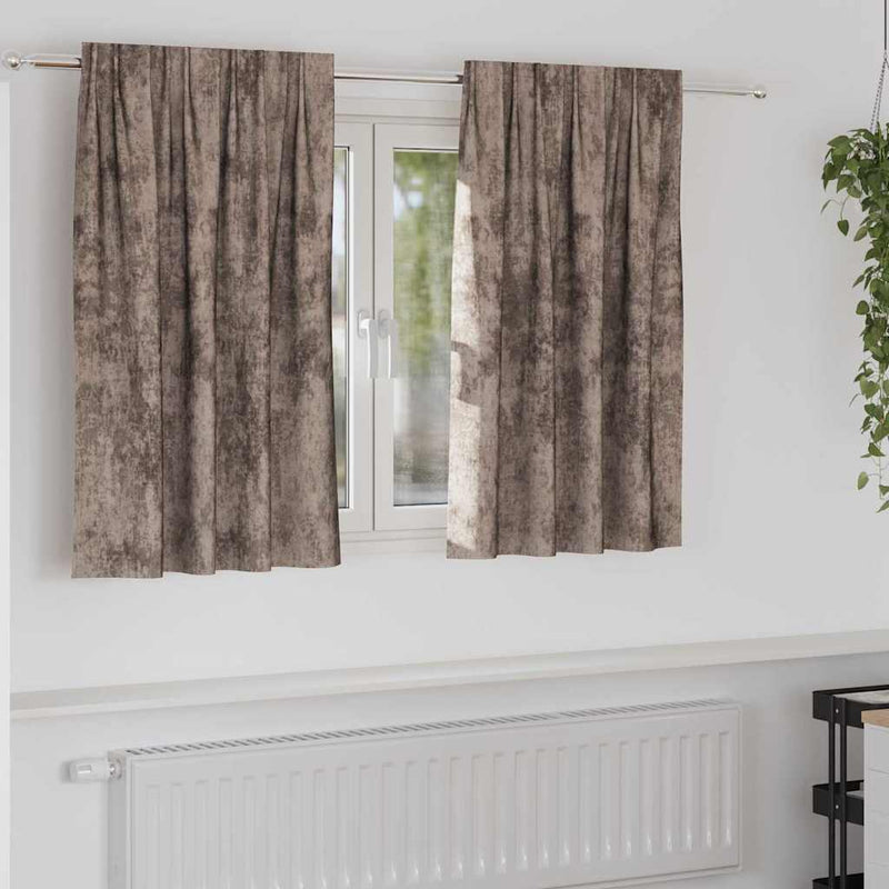Load image into Gallery viewer, Vidaxl velvet gordijnen 2 pcs cappuccino 140 x 140 cm fluweel

