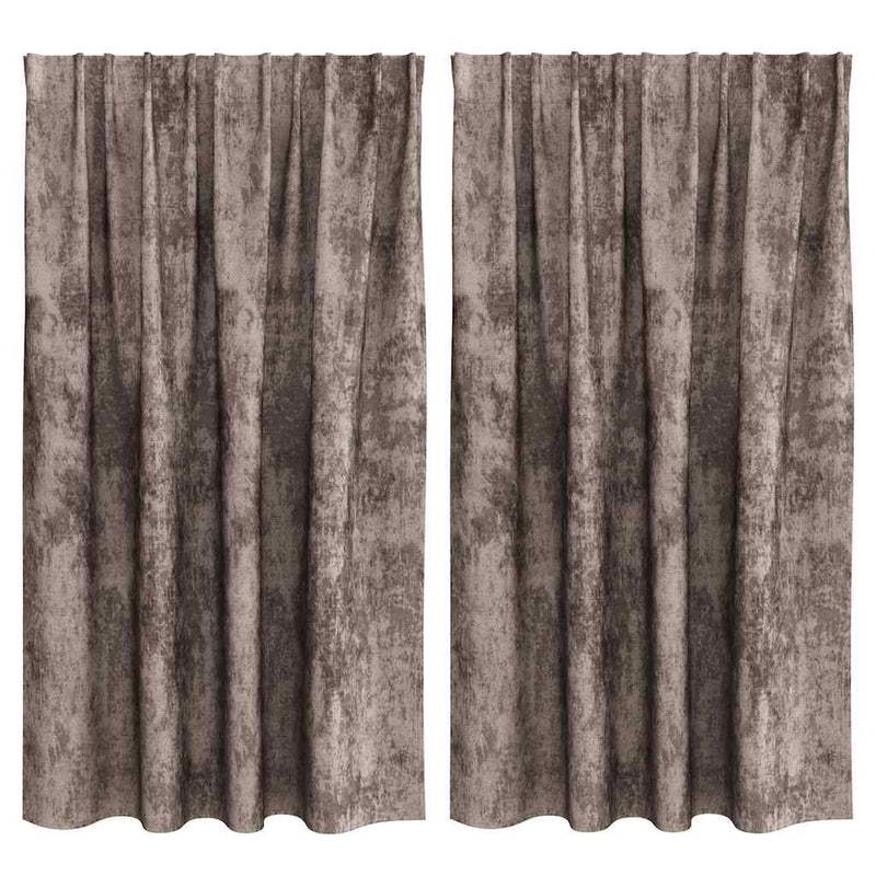 Load image into Gallery viewer, Vidaxl velvet gordijnen 2 pcs cappuccino 140 x 140 cm fluweel
