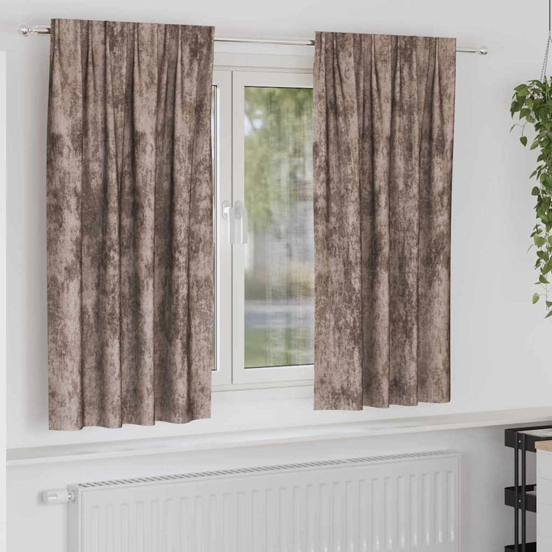 Load image into Gallery viewer, Vidaxl velvet gordijnen 2 pcs cappuccino 175 x 140 cm fluweel

