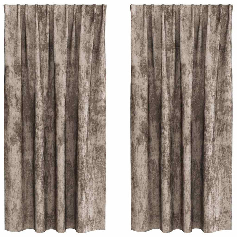 Load image into Gallery viewer, Vidaxl velvet gordijnen 2 pcs cappuccino 175 x 140 cm fluweel
