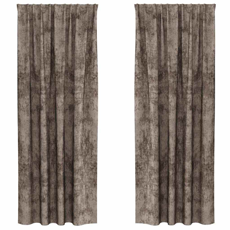 Load image into Gallery viewer, Vidaxl velvet gordijnen 2 pcs cappuccino 245 x 140 cm fluweel
