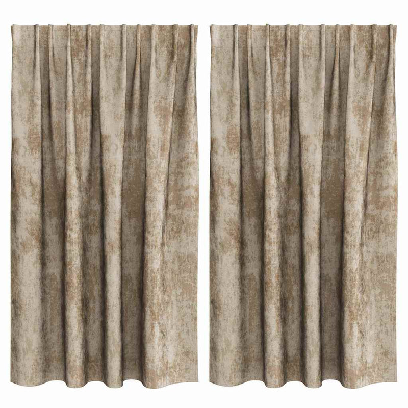 Load image into Gallery viewer, Vidaxl velvet gordijnen 2 pcs champagne 140 x 140 cm fluweel
