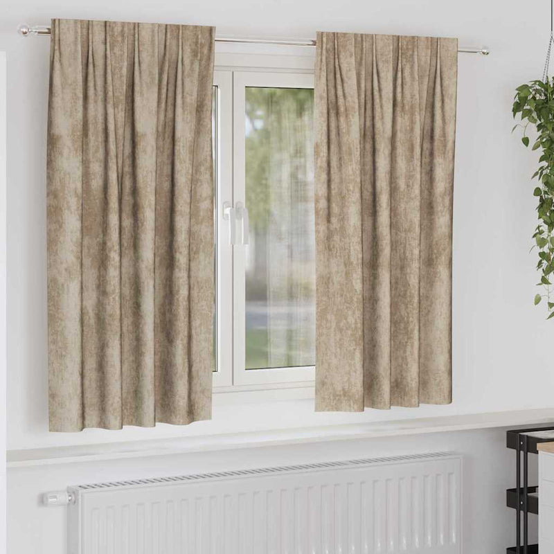 Load image into Gallery viewer, Vidaxl velvet gordijnen 2 pcs champagne 175 x 140 cm fluweel
