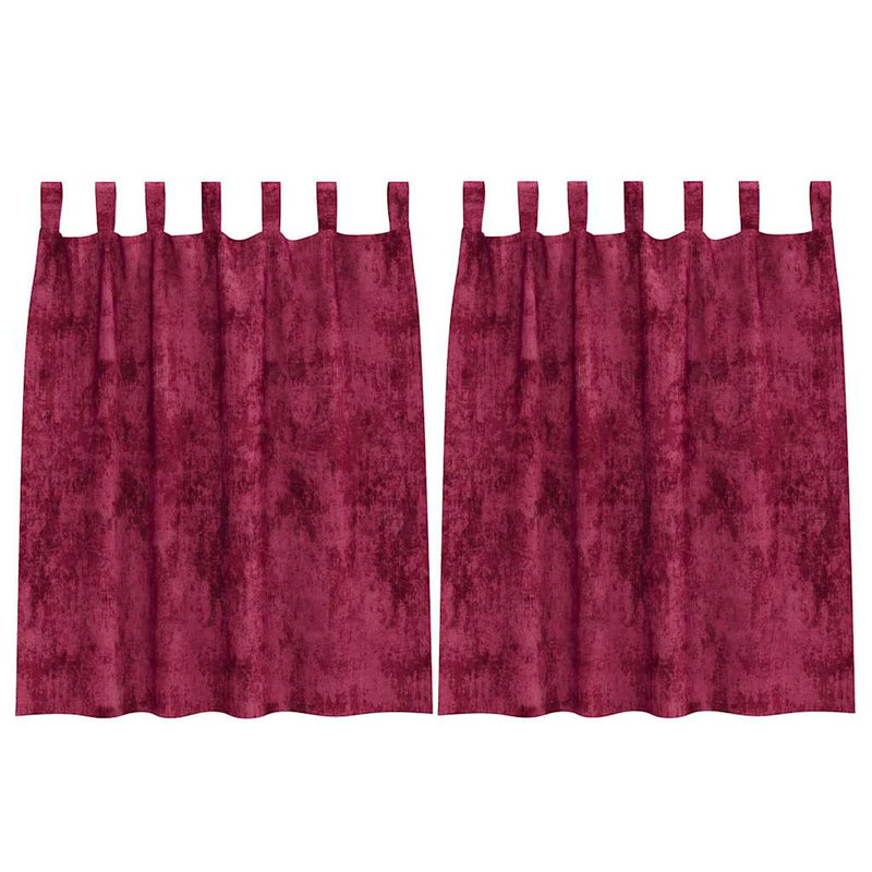 Load image into Gallery viewer, Vidaxl velvet gordijnen 2 pcs wijnrood 140 x 140 cm fluweel
