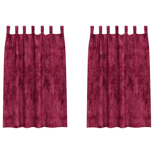 Vidaxl velvet gordijnen 2 pcs wijnrood 175 x 140 cm fluweel