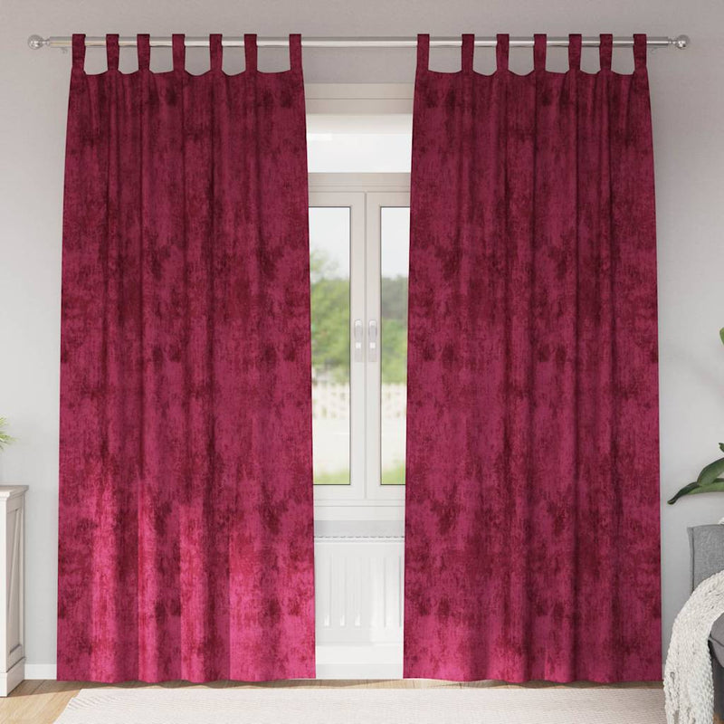 Load image into Gallery viewer, Vidaxl velvet gordijnen 2 pcs wijnrood 225 x 140 cm fluweel
