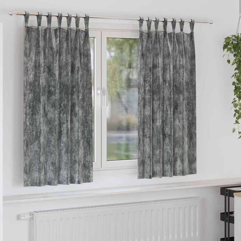 Load image into Gallery viewer, Vidaxl velvet gordijnen met gordijnen 2 pcs grijs 175 x 140 cm fluweel
