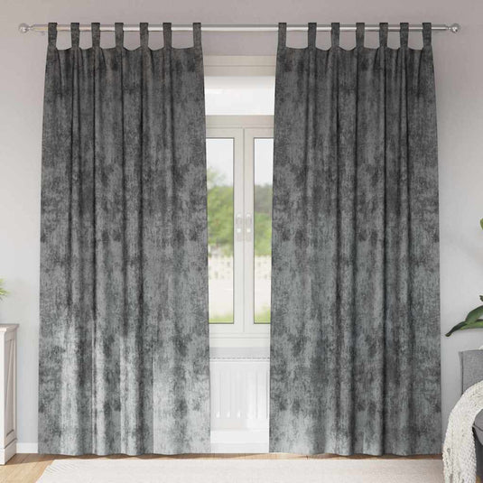 Vidaxl velvet gordijnen met gordijnen 2 pcs grijs 225 x 140 cm fluweel