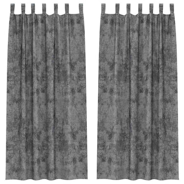 Vidaxl velvet gordijnen met gordijnen 2 pcs grijs 225 x 140 cm fluweel