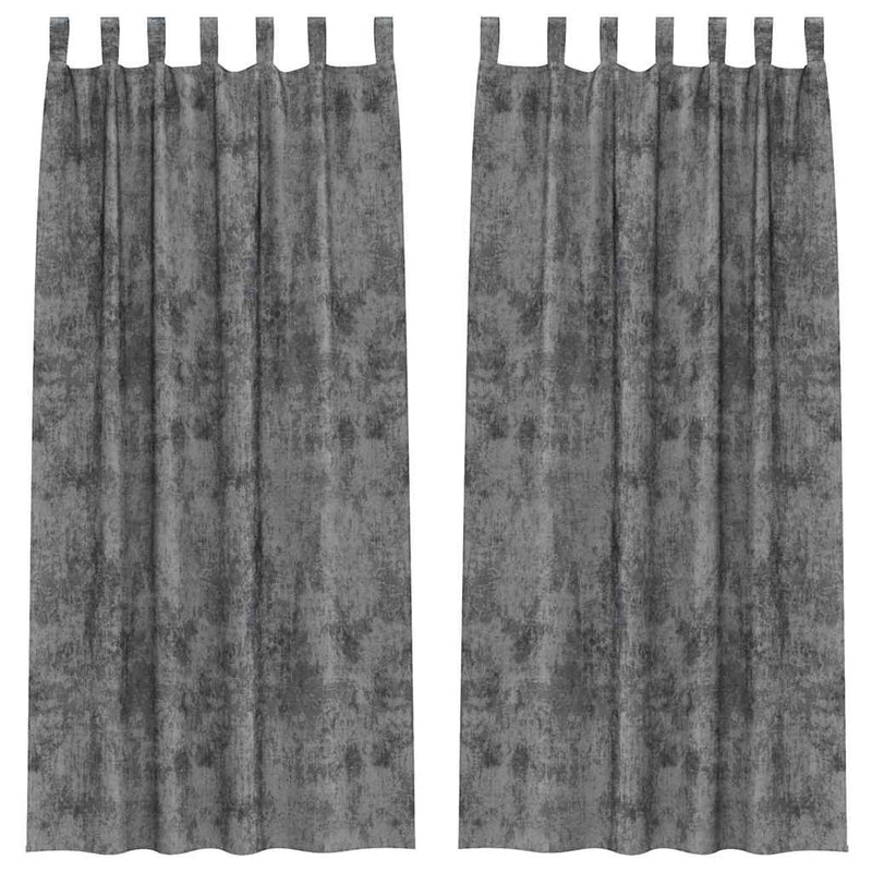 Load image into Gallery viewer, Vidaxl velvet gordijnen met gordijnen 2 pcs grijs 245 x 140 cm fluweel
