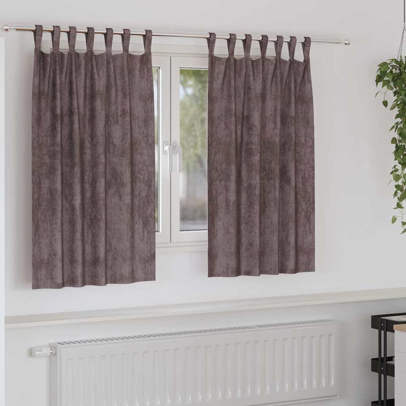 Load image into Gallery viewer, Vidaxl velvet gordijnen met gordijnen 2 pcs bruin 140 x 140 cm fluweel
