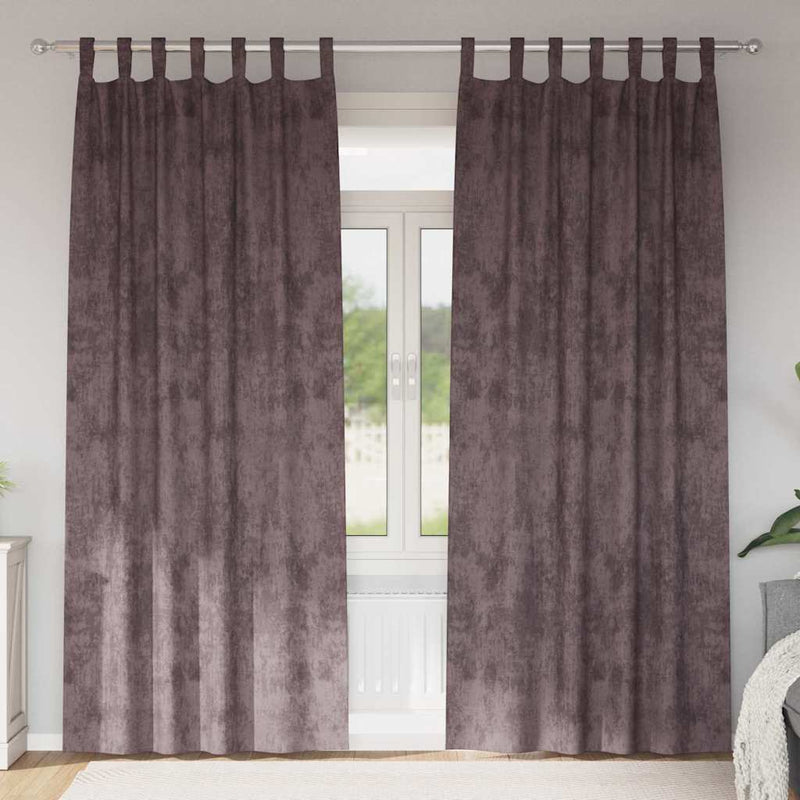 Load image into Gallery viewer, Vidaxl velvet gordijnen met gordijnen 2 pcs bruin 245 x 140 cm fluweel
