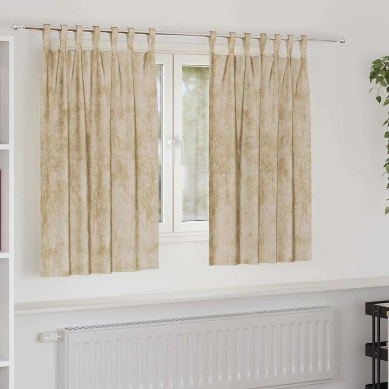 Load image into Gallery viewer, Vidaxl velvet gordijnen met gordijnen 2 pcs crème 140 x 140 cm fluweel
