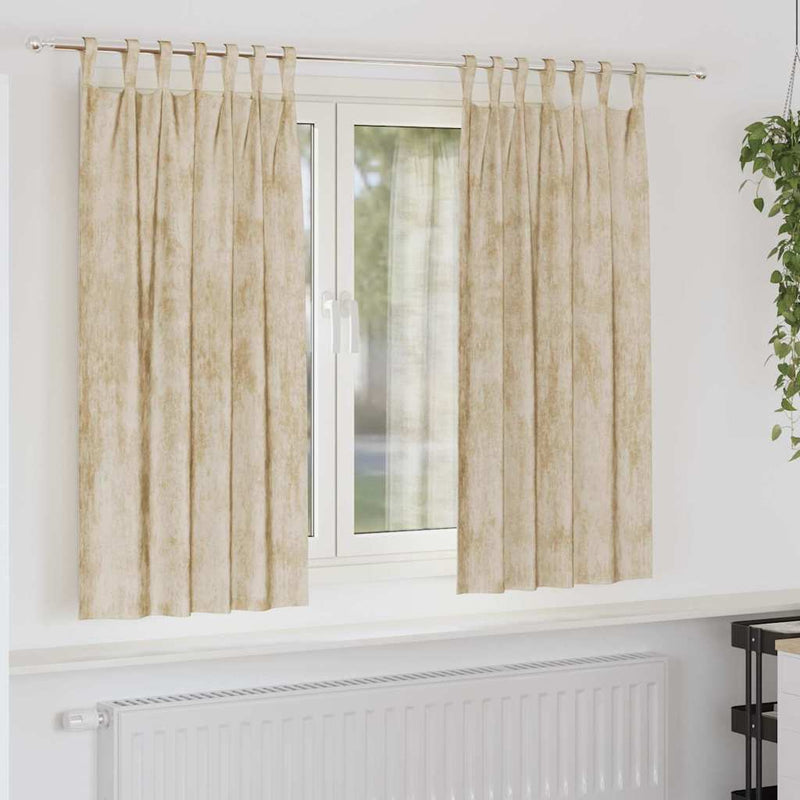 Load image into Gallery viewer, Vidaxl velvet gordijnen met gordijnen 2 pcs crème 175 x 140 cm fluweel
