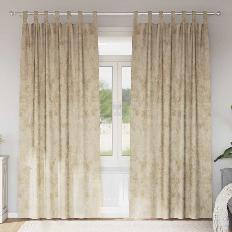 Load image into Gallery viewer, Vidaxl velvet gordijnen met gordijnen 2 pcs crème 225 x 140 cm fluweel
