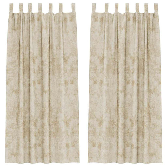 Vidaxl velvet gordijnen met gordijnen 2 pcs crème 225 x 140 cm fluweel
