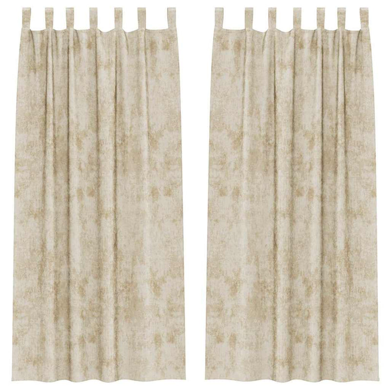 Load image into Gallery viewer, Vidaxl velvet gordijnen met gordijnen 2 pcs crème 260 x 140 cm fluweel
