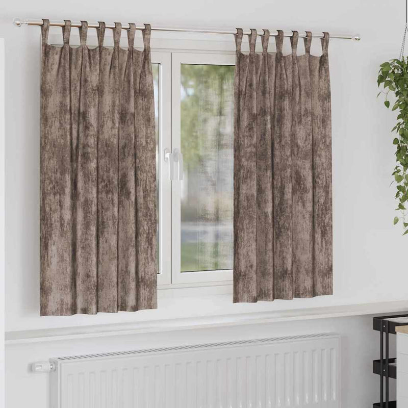 Load image into Gallery viewer, Vidaxl velvet gordijnen 2 pcs cappuccino 175 x 140 cm fluweel
