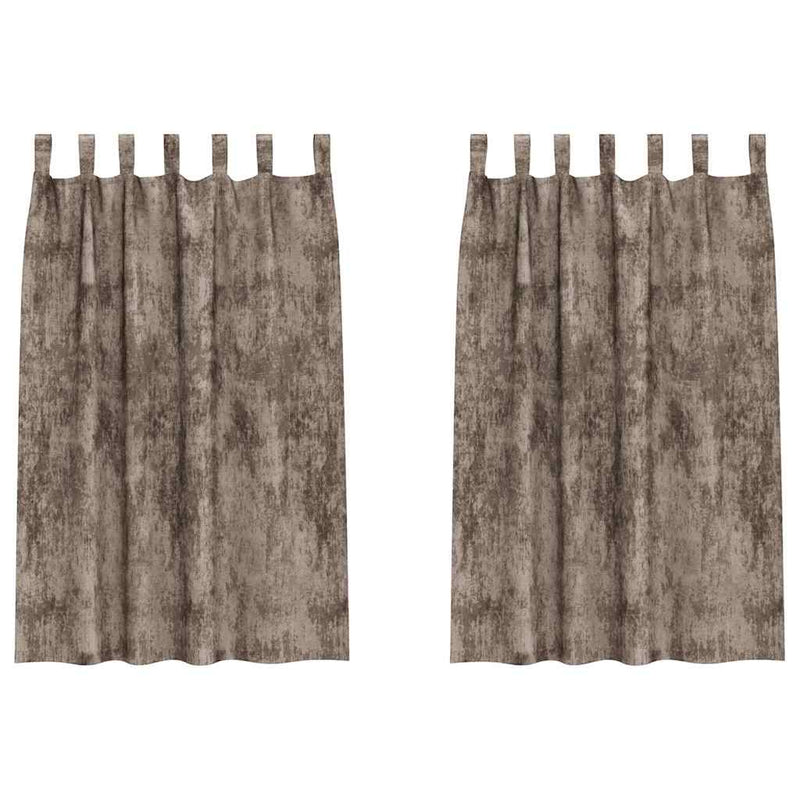 Load image into Gallery viewer, Vidaxl velvet gordijnen 2 pcs cappuccino 175 x 140 cm fluweel
