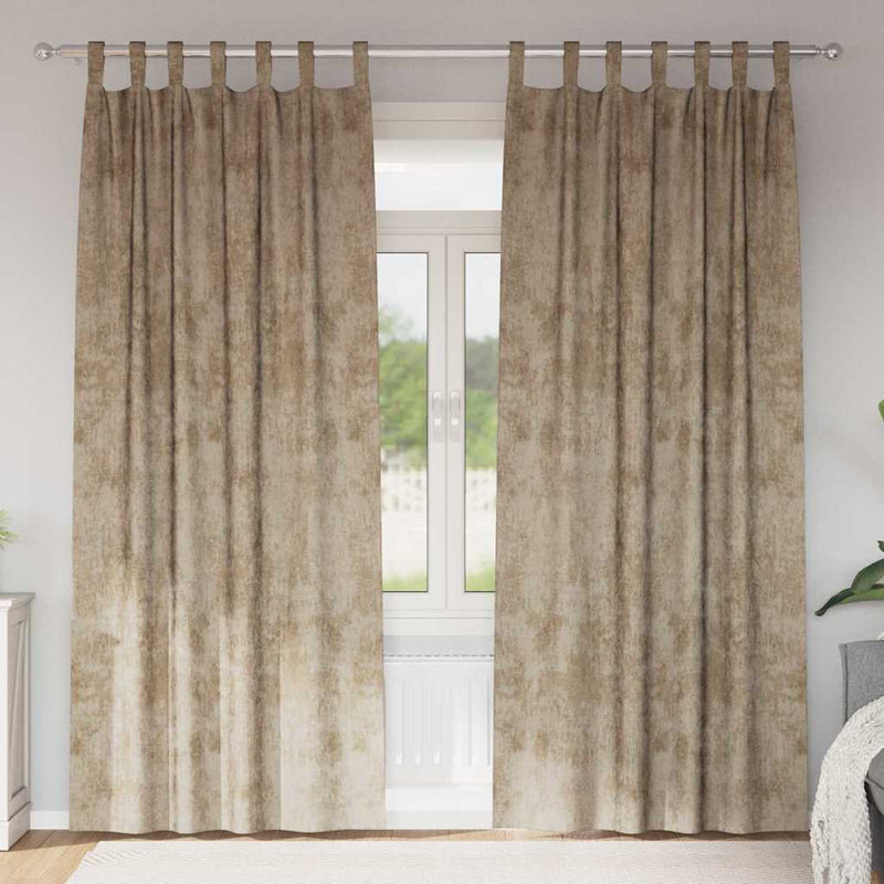 Load image into Gallery viewer, Vidaxl velvet gordijnen 2 pcs champagne 225 x 140 cm fluweel
