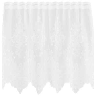 Vidaxl kantgordijn met gordijnen bloemen wit 80 x 150 cm polyester