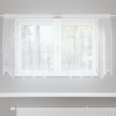 Vidaxl kantgordijn met gordijnen bloemen wit 120 x 150 cm polyester