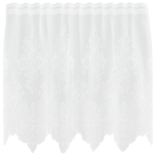 Vidaxl kantgordijn met gordijnen bloemen wit 120 x 150 cm polyester