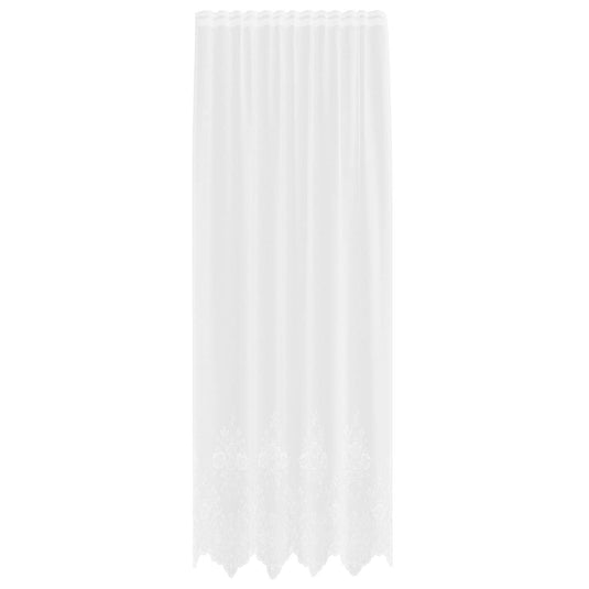 Vidaxl kantgordijn met gordijnen bloemen wit 300 x 150 cm polyester