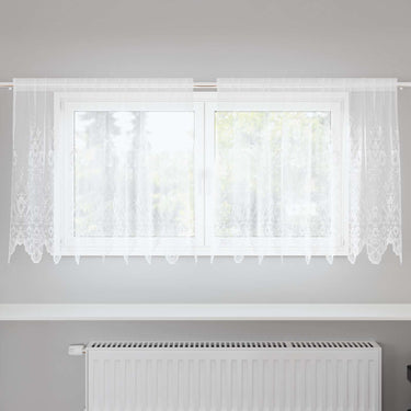 Vidaxl kantgordijn met gordijnen bloemen wit 80 x 200 cm polyester