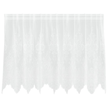 Vidaxl kantgordijn met gordijnen bloemen wit 80 x 200 cm polyester