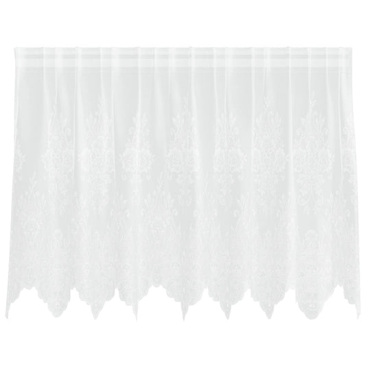 Vidaxl kantgordijn met gordijnen bloemen wit 100 x 200 cm polyester