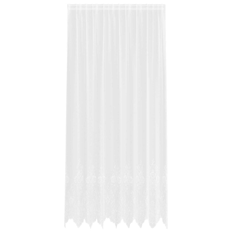 Load image into Gallery viewer, Vidaxl kantgordijn met gordijnen bloemen wit 260x200cm polyester

