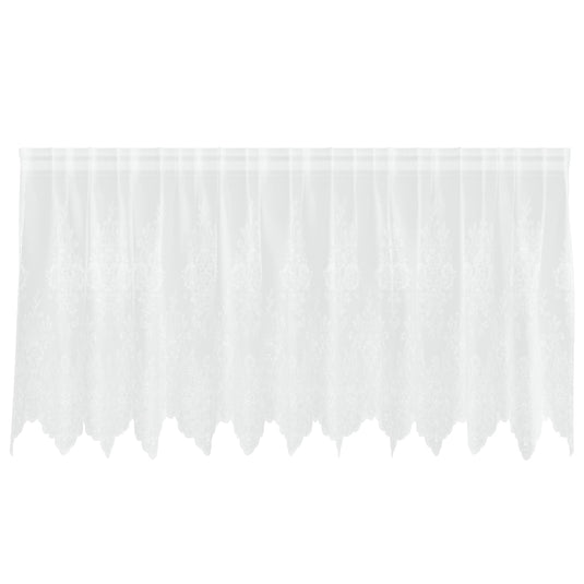Vidaxl kantgordijn met gordijnen bloemen wit 80 x 300 cm polyester