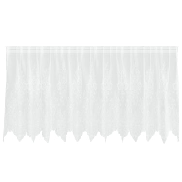 Vidaxl kantgordijn met gordijnen bloemen wit 100 x 300 cm polyester