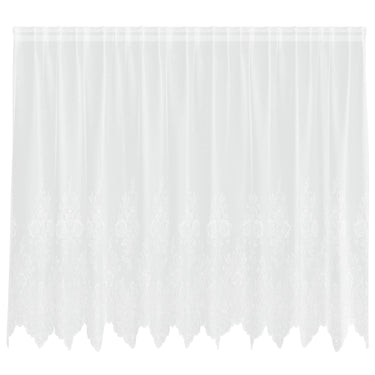 Vidaxl kantgordijn met gordijnen bloemen wit 180 x 300 cm polyester