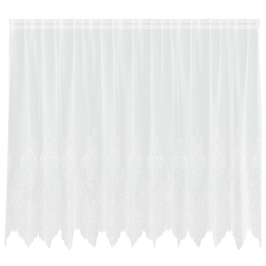 Vidaxl kantgordijn met gordijnen bloemen wit 180 x 300 cm polyester