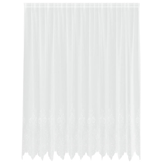 Vidaxl kantgordijn met gordijnen bloemen wit 245x300cm polyester
